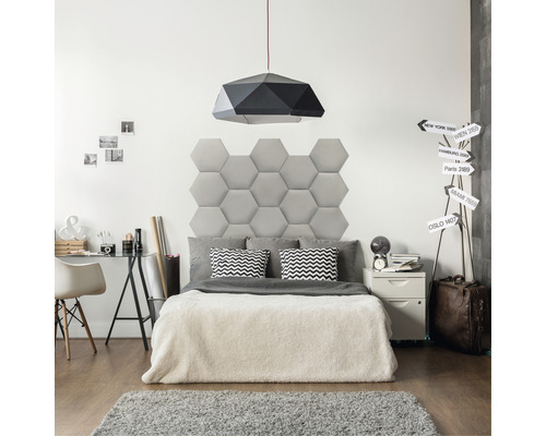 MOLLIS Wandkussen Hexagon grijs 29x34 cm