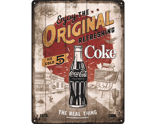 NOSTALGIC-ART Metalen bord Coca-Cola 40x30 cm