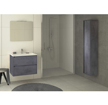 Badkamermeubelset Porto 70 cm kunststeen wastafel incl. spiegel met verlichting beton antraciet-thumb-3