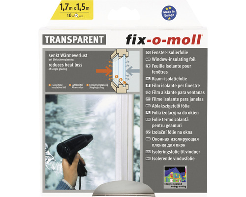 FIX-O-MOLL Raam-isolatiefolie transparant 170x150 cm
