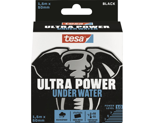 TESA Ultra Power Under Water tape zwart 50 mm x 1,5 m