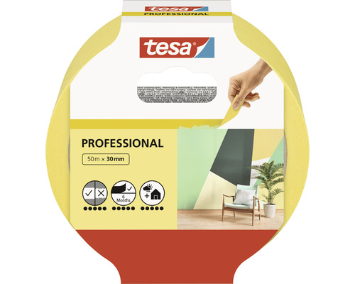 TESA Professional schilderstape geel 30 mm x 50 m-0