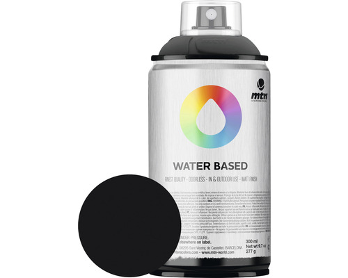 MTN Water Based spuitlak mat Carbon Black 300 ml-0