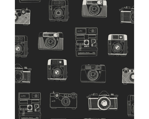 ESTAHOME Vliesbehang 128824 #FAB polaroid camera’s zwart/wit-0