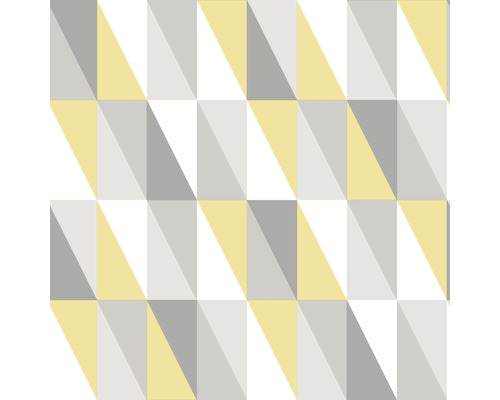 ESTAHOME Vliesbehang 138921 Little Bandits grafische driehoeken geel/grijs-0