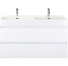 zakdoek houten huiselijk Badkamermeubel Maxx XL 120 cm dubbele wastafel 2 kraangaten wit hoogglans  kopen! | HORNBACH