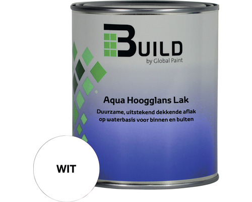 BUILD Aqua lak hoogglans wit 750 ml