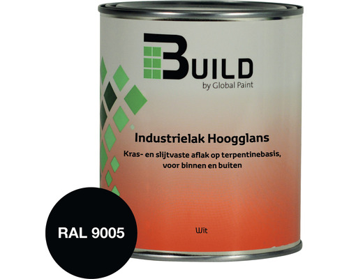 BUILD Industrielak hoogglans RAL 9005 750 ml