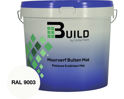 BUILD Muurverf buiten mat RAL 9003 10 l