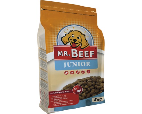 MR. BEEF Hondenvoer, droog, junior, kip en rijst, 5 kg-0