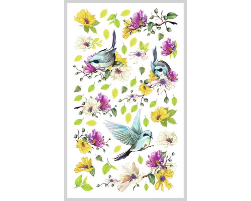 AGDESIGN Mini stickers Vogels en bloemen 27 stuks