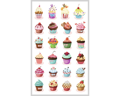 AGDESIGN Mini stickers Cupcakes 24 stuks