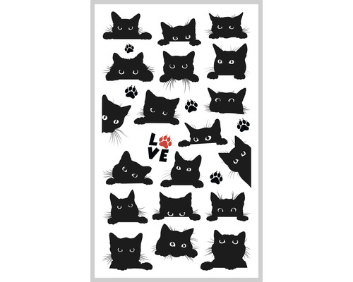 AGDESIGN Mini stickers Zwarte katten 25 stuks