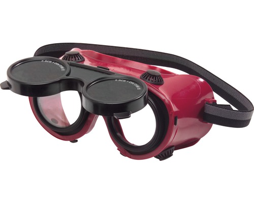 CFH Veiligheidsbril opklapbaar zwart/rood