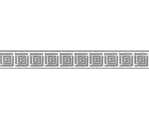 A.S. CRÉATION Behangrand zelfklevend 93646-1 Only Borders geometrisch grijs/wit 5 m x 5 cm