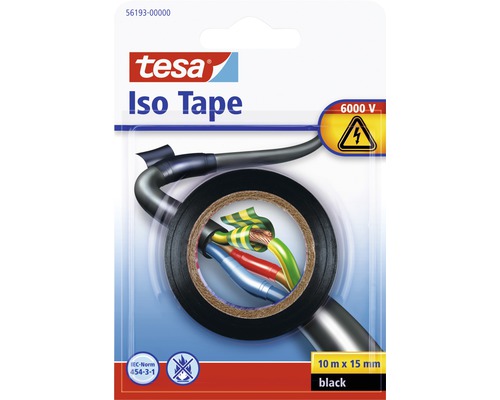 TESA Isolatie tape zwart 10 m x 15 mm
