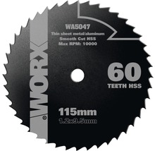WORX Cirkelzaagblad WA5047 voor metaal Ø 115x9,5x1,2 mm 60T-thumb-0