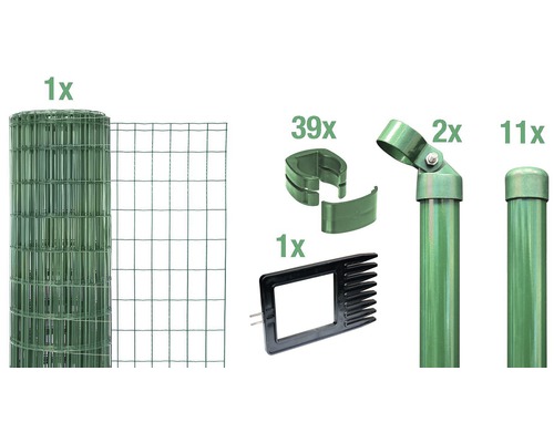 GAH.ALBERTS Hek complete set Fix-Clip Pro®, voor plaatsing in beton, groen 2500x153 cm