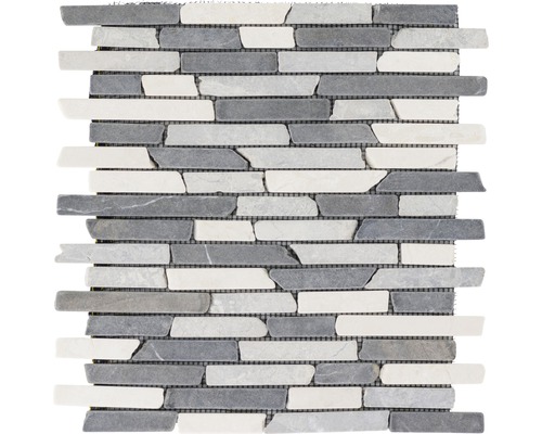 Beschrijvend duisternis tweede Natuursteen mozaïek Slim Brick wit/grijs 30x30 cm kopen! | HORNBACH