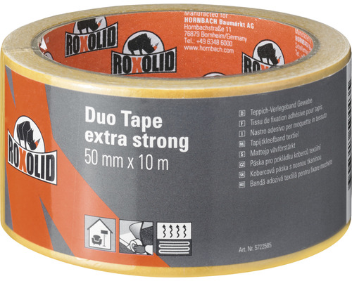 ROXOLID Duo Tape dubbelzijdig tapijttape extra sterk bruin 50 mm x 10 m