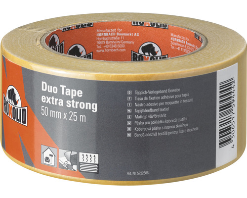 Syndicaat Prominent binnen ROXOLID Duo Tape dubbelzijdig tapijttape extra sterk bruin 50 mm x 25 m  kopen! | HORNBACH