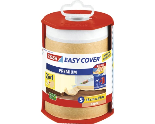 TESA Easy Cover premium 2 in 1 houder met tape en afdekpapier bruin 25 m x 18 cm-0