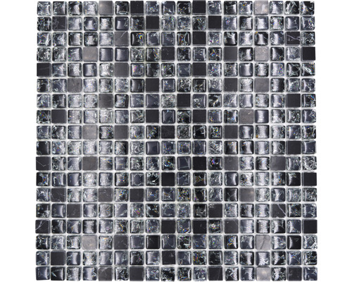 Chrystal XIC 1028 zwart mix craquelé/gebroken glas 30,5x30,5 | HORNBACH