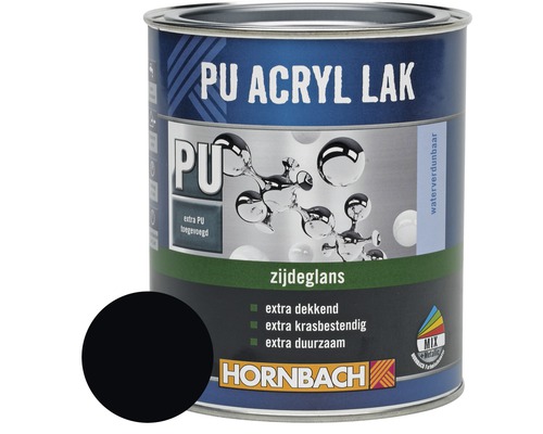 HORNBACH PU Acryl lak zijdeglans zwart 750 ml