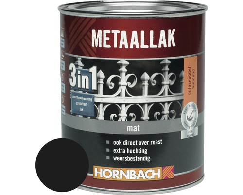 HORNBACH 3in1 Metaalbeschermlak mat zwart 250 ml