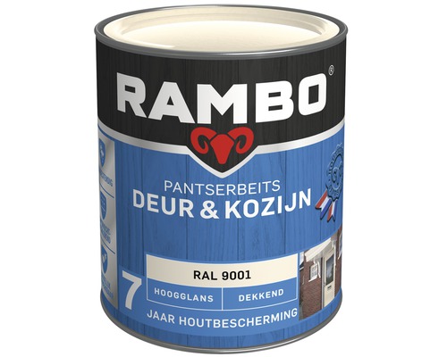 RAMBO Pantserbeits Deur & Kozijn hoogglans dekkend RAL 9001 750 ml