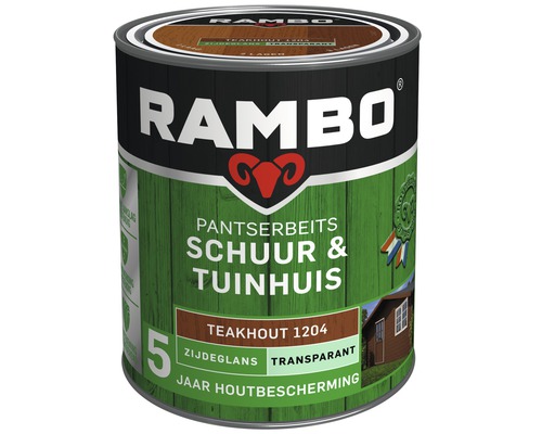 RAMBO Pantserbeits Schuur & Tuinhuis zijdeglans transparant teakhout 750 ml