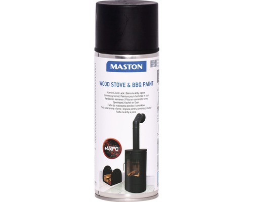 MASTON Spuitverf Wood Stove & BBQ zwart 400 ml-0