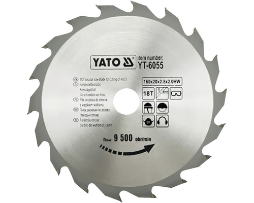 YATO Cirkelzaagblad YT-6055 160x20x2,8 mm 18T
