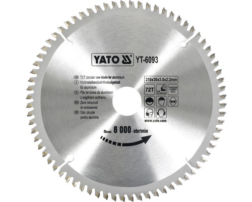 YATO Cirkelzaagblad YT-6093 210x30x3,0 mm 72T