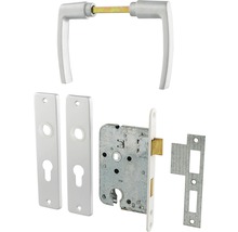 STARX Cilinderslot dag-nacht PC55 wit met beslag (deurkruk blokmodel)-thumb-0