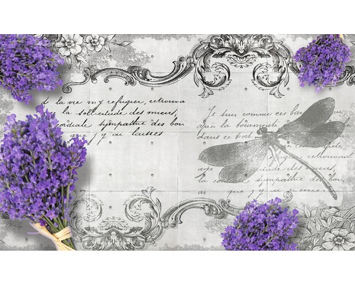 Fotobehang vlies Lavendel libelle 312x219 cm-0