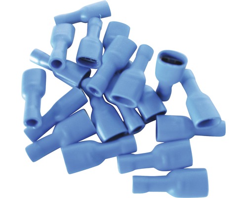 Vlakstekker huls 1,0-2,5 mm blauw, 20 stuks